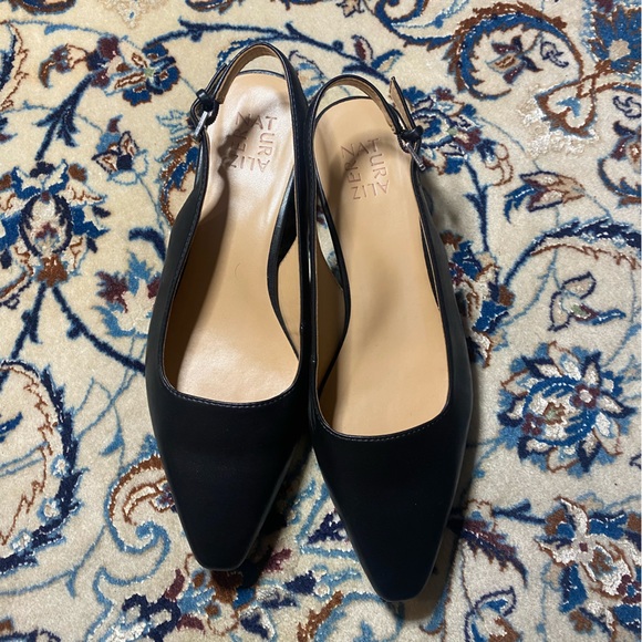 Naturalizer Ginger Black Slingback Short Block Heel Faux Leather, women’s 8.5W - Picture 1 of 8
